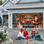 Bannière de porte de garage de Noël de 4,88 m x 2,13 m, camion rouge vintage, décor extérieur pour garage double
