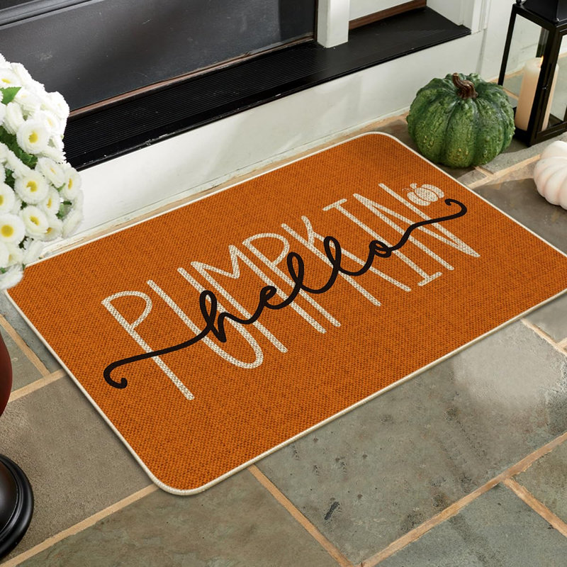 Paillasson orange automne 24x35 pouces