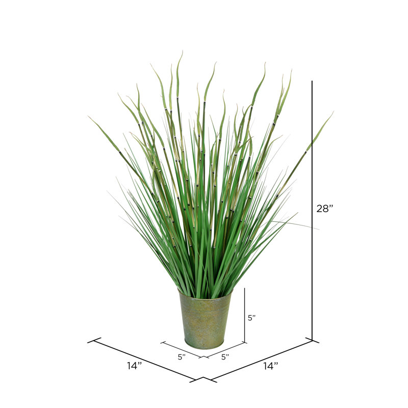 Herbe artificielle en pot, H 28 po x l 14 po x P 14 po