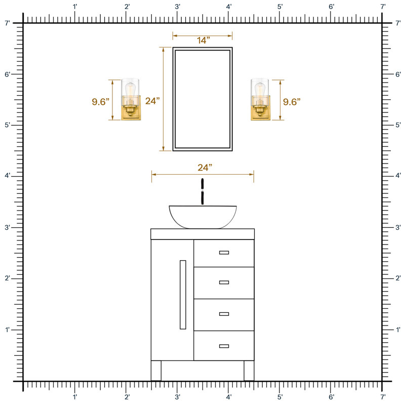 Stockertown Dimmable Bath Sconce, Brass