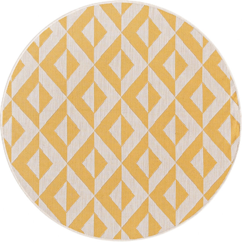 Geometric Indoor / Outdoor Rug, Round 4'