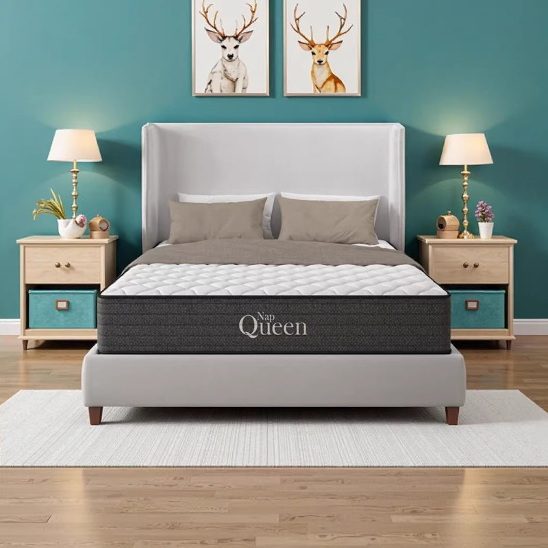 NapQueen Victoria 12 Inch Twin-XL Cooling Gel Hybrid Mattress - CertiPUR-US Certified, Made in USA, Pressure Relief & Low Motion Transfer for Restful Sleep