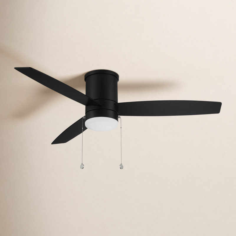 52 ventilateurs de plafond encastrés à 3 pales avec chaînette et ensemble d'éclairage à DEL à intensité variable Atlantis 52 inclus