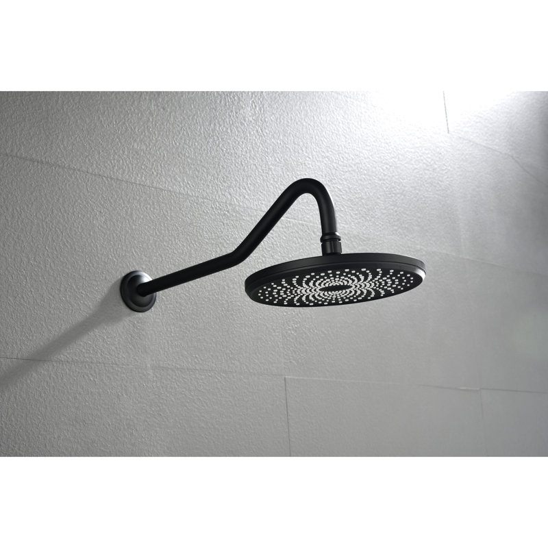 Le bras de douche en acier inoxydable noir mat, facile à installer et à nettoyer, assure une fixation stable de la pomme de douche.