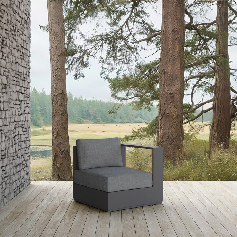 Sydney Left Arm Chair Charcoal + Slate Cushion, Slate, Charcoal