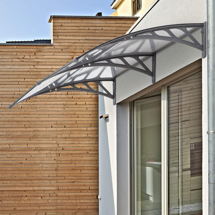 Dakota Fields 196cm W x 75cm D Plastic Grey Cover Retractable Patio Awning