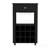Bar Cart, Twelve Built-in Wine Rack, Four Legs, One Open Shelf - Black-769077037