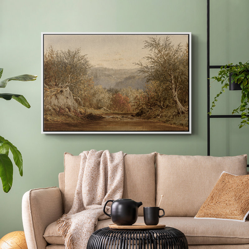 «Vintage Landscape -DCIV» sur, H 27 po x l 41 po, Blanc