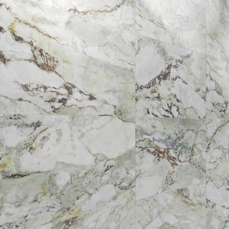 Marfino 24x48 Matte Marble Look Porcelain Tile, Green Sky