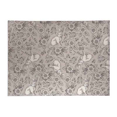 Bunny Toile Thin Lightweight Kitchen Mat