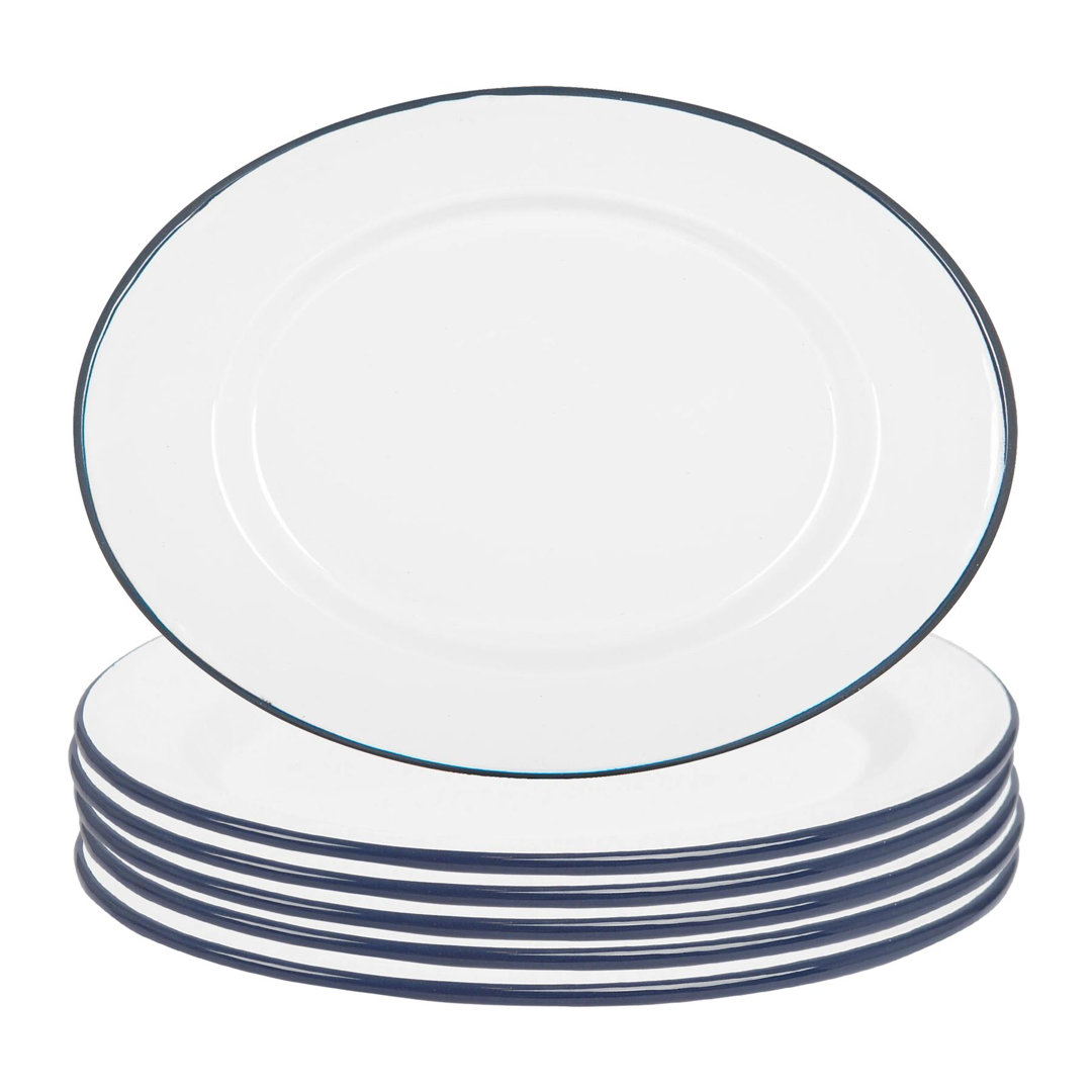 Argon Tableware Unisex Blue White Enamel Serving Platters - 30.5Cm X 22.5Cm - Pack Of 6 In | Size: 30.5 Cm X 22.5 Cm - Image 2