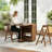 Space Saving Folding Drop Leaf Kitchen Dining Table with 4 Hidden Chairs, Fully Assembled, Walnut, 51"