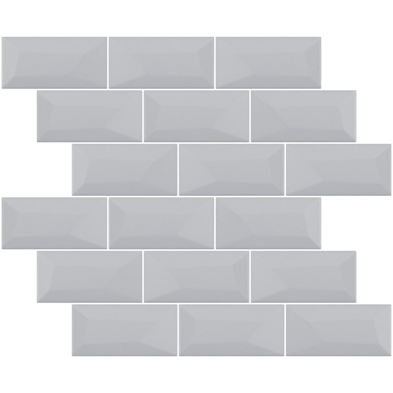 Carreau de mosaïque biseauté 2 "x 4", Gris clair