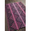 Tapis réversible tissé à la main à rayures noires et zigzag Haysville-40796425