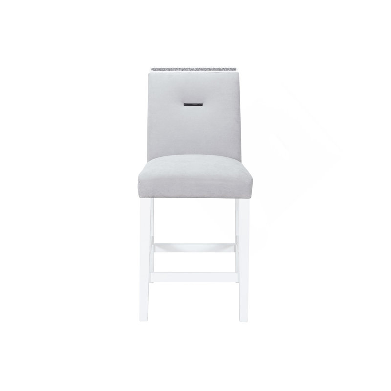 ARIYA GREY BAR STOOLS (KIT OF 2), Gray Seat/ White Frame 