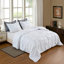 Marina Decoration Home Decor Bedding Pintuck Comforters Soft Luxury Fluffy Goose Down Alternative Solid Boho Tufted Pinch Pleated 3 Piece Comforter Set with Ruffled Shams, Grey Colour Queen/Full Size-520035567-520035564