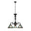 Mini-lustre 3 lumières en bronze noirâtre de style Tiffany INNES Colell