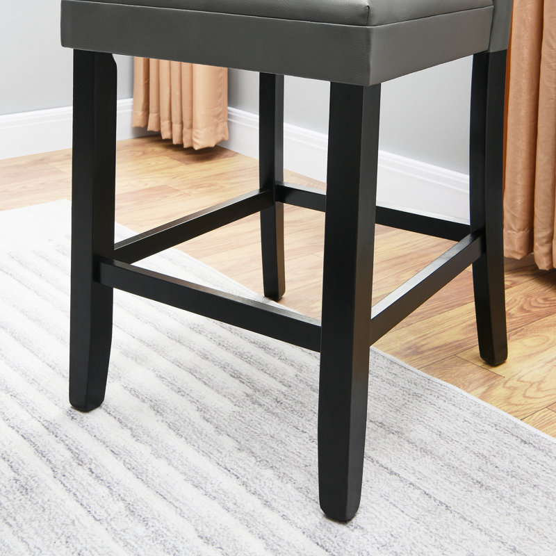 Solid Wood Counter Stool, Gray