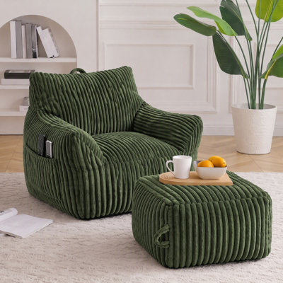 Kilgore Corduroy Indoor Bean Bag Chair