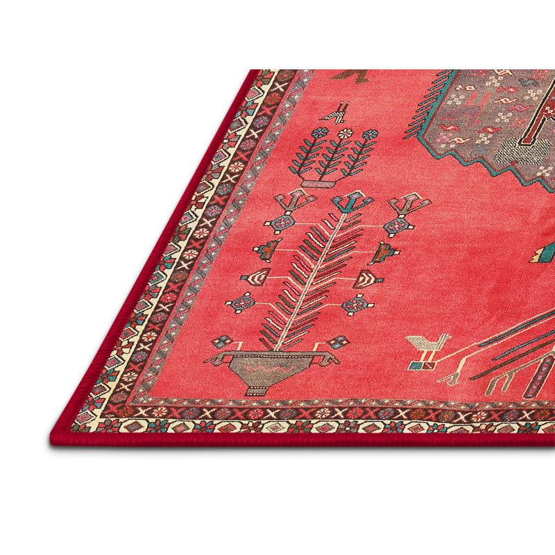 Tapis 100% traditionnel lavable à la machine 2823, Rectangle 5 pi x 8 pi