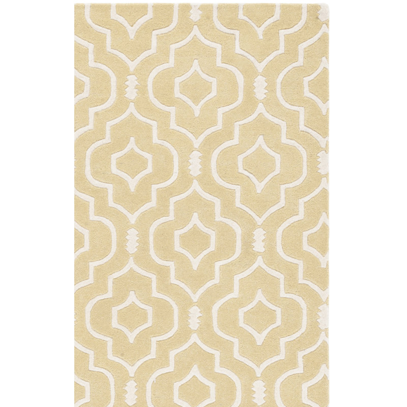 Tapis géométrique en laine touffeté à la main Emrick, Rectangle 3 pi x 5 pi