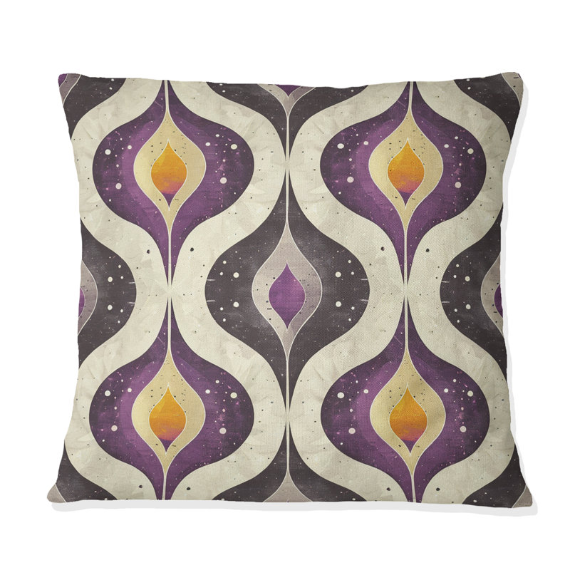 Coussin décoratif jaune quadrilobe Elegance II - Mid-Century, H 18 po x l 18 po