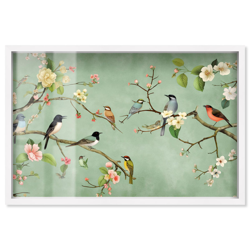 «Restful View Shadowbox Print Vintage Art» par Art Remedy, H 11 po x l 16 po, Blanc