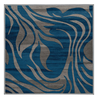 Tapis abstrait gris lavable à la machine