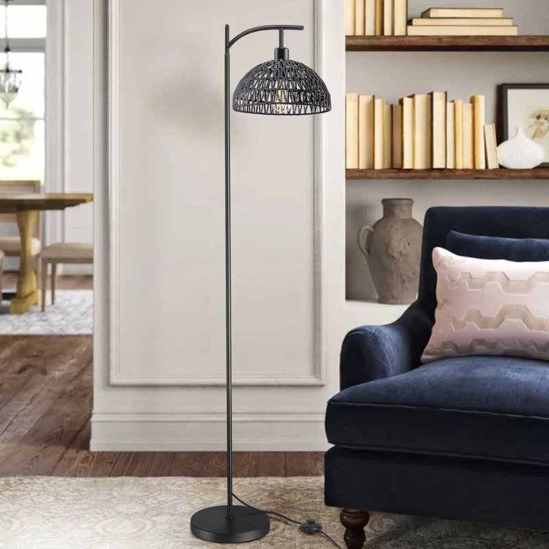 Aliezah 150cm Reading Floor Lamp, Black