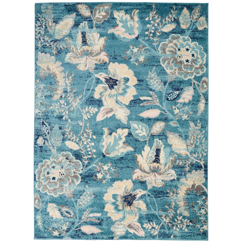 Leeming Floral Indoor Rug, Rectangle 2' x 4'