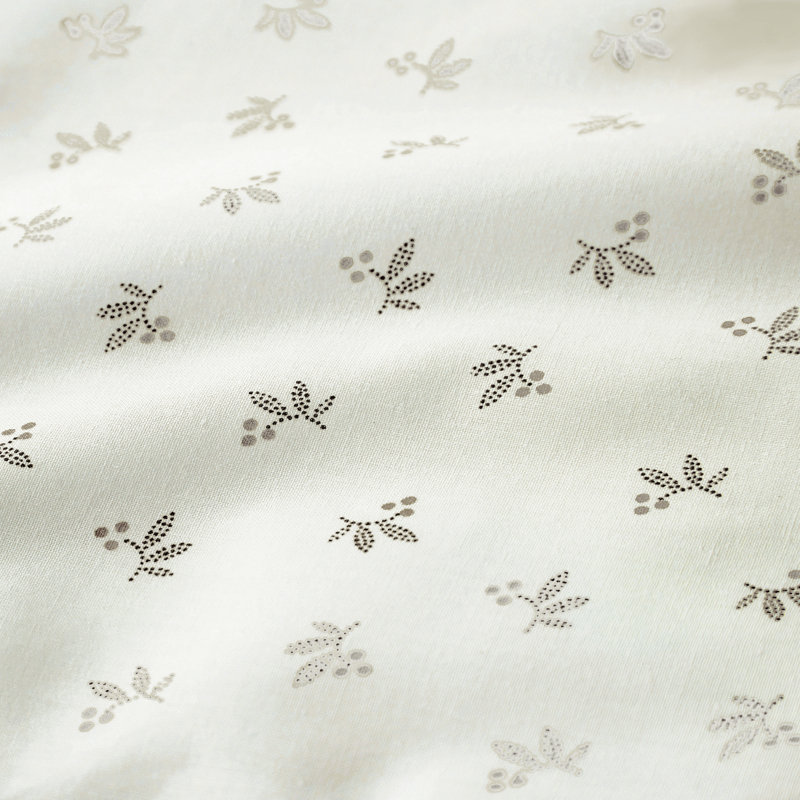Leaf Sprig Duvet Cover Set, Single Duvet Cover + 1 Pillowcase, Chocolate Floral