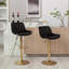 Ensemble de 2 tabourets de bar réglables en hauteur à hauteur réglable avec repose-pieds et base dorée, ensemble de 2