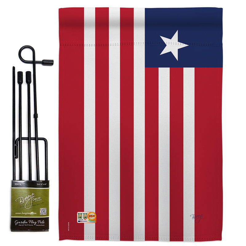 Polyester à 2 côtés 18,5 x 13 po en polyester liberia ensemble de drapeau