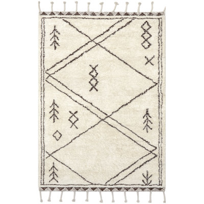 Prima Moroccan Wool Tassel Area Rug