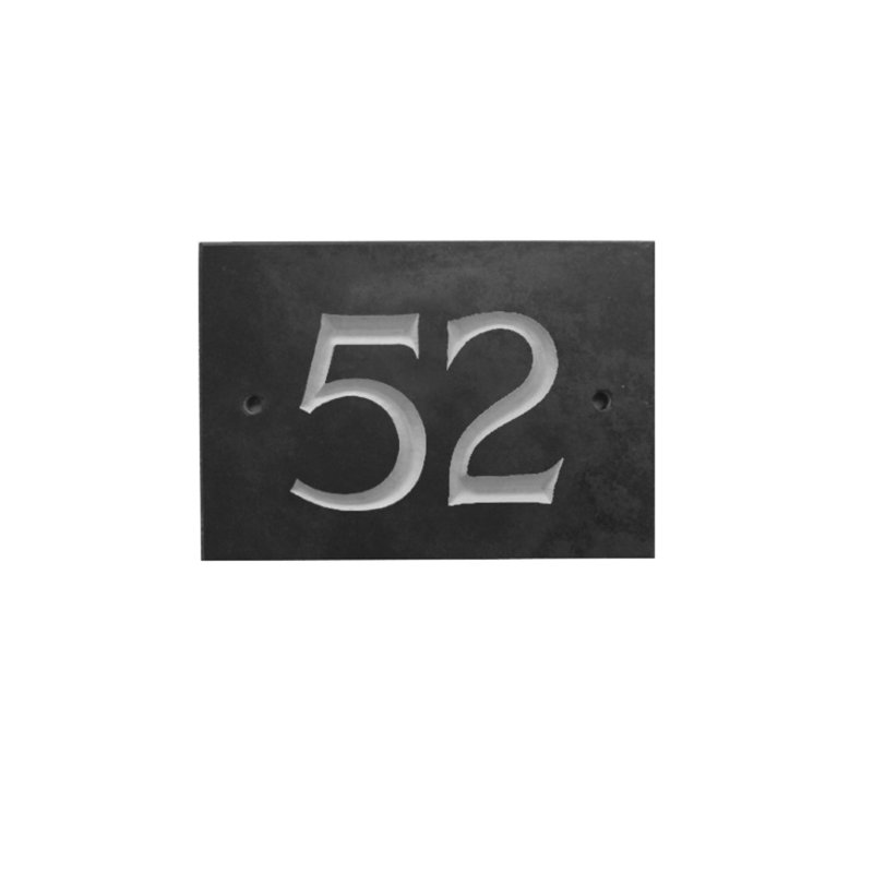 Odacia 10cm H Stone House Number, 52, Black