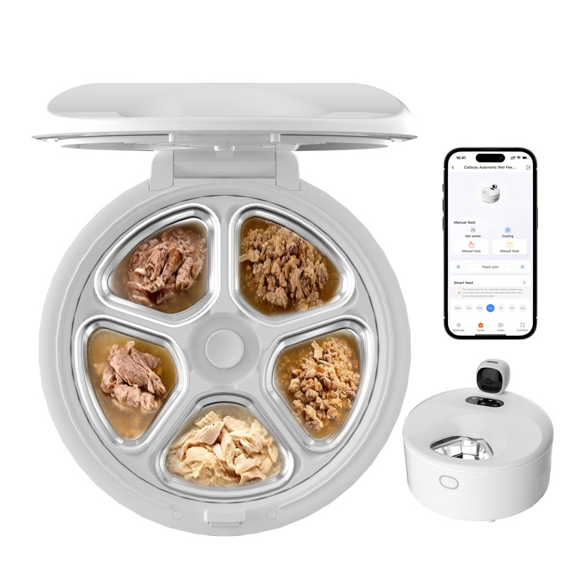 Refroidissement / chauffage automatique de nourriture humide pour chat Pro, Blanc