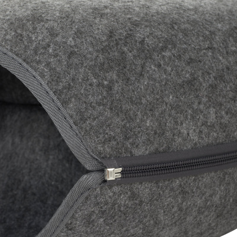 Wimberley Velvet Nest Pet Bed, Dark Grey, 27H x 60 W x 60 D cm
