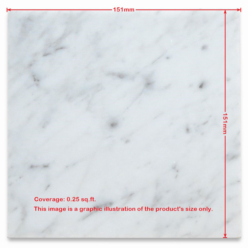 Calacatta 6" x 6" Marble Mosaic Tile, LIght Gray