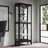 Flagg Lighted Gallery Style 5 Shelf Curio Cabinet in Onyx Black