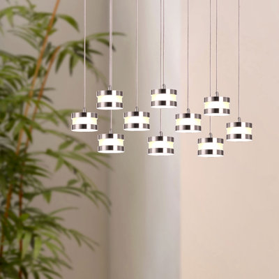 Luminaire suspendu tambour en grappe à 10 lumières DEL Karter