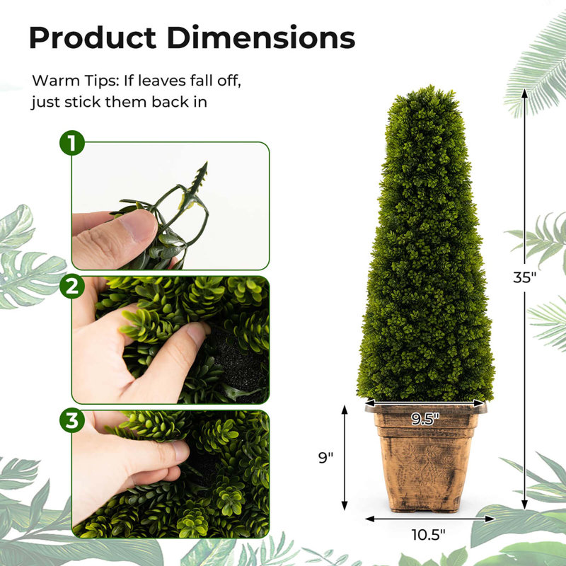 35'' Faux Boxwood Topiary in Pot