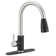 Single-Handle Pull-Out Sprayer Kitchen Faucet With Supply Lines In Matte Black