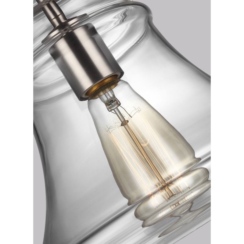 1 - Light Single Pendant, Satin Nickel