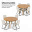 Ensemble de table et de chaises rondes pour 4 personnes, de style moderne, aspect bois, avec 4 chaises rembourrées avec piètement en traîneau. Économisez de l'espace idéal pour les petits espaces.-1280322218