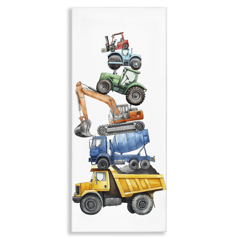 Keep Keep Construction Construction Stack Canvas, conception par Christine Simpson Art, H 24 po x l 10 po
