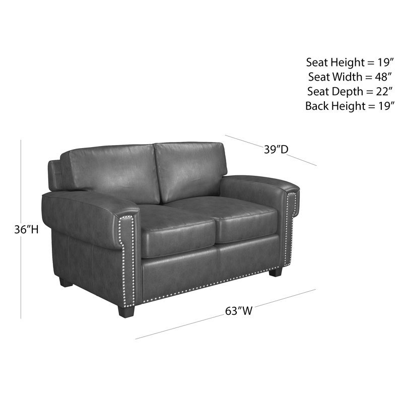 Fardin 63'' Leather Sleeper Loveseat, White Genuine Leather
