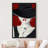 Glamour " IDEA4wall Framed Canvas Print Wall Art Elegant Woman With Red Lipstick & Earrings People Fashion Illustrations Modern Art Glam Portrait Dramatic Ultra For Living Room, Bedroom, Office "-71511562-71511565