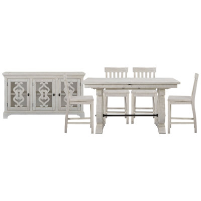 Extendable Rectangular Counter Height Dining Table