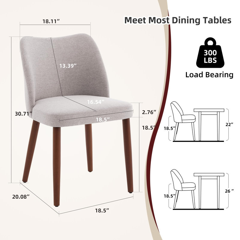 Polyester Upholstered Side Chair, Grey, 6