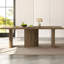 Table de salle à manger rectangulaire brune de 216 cm (85,03 po), grande table de cuisine de style ferme moderne pour cuisine, bar ou salle à manger